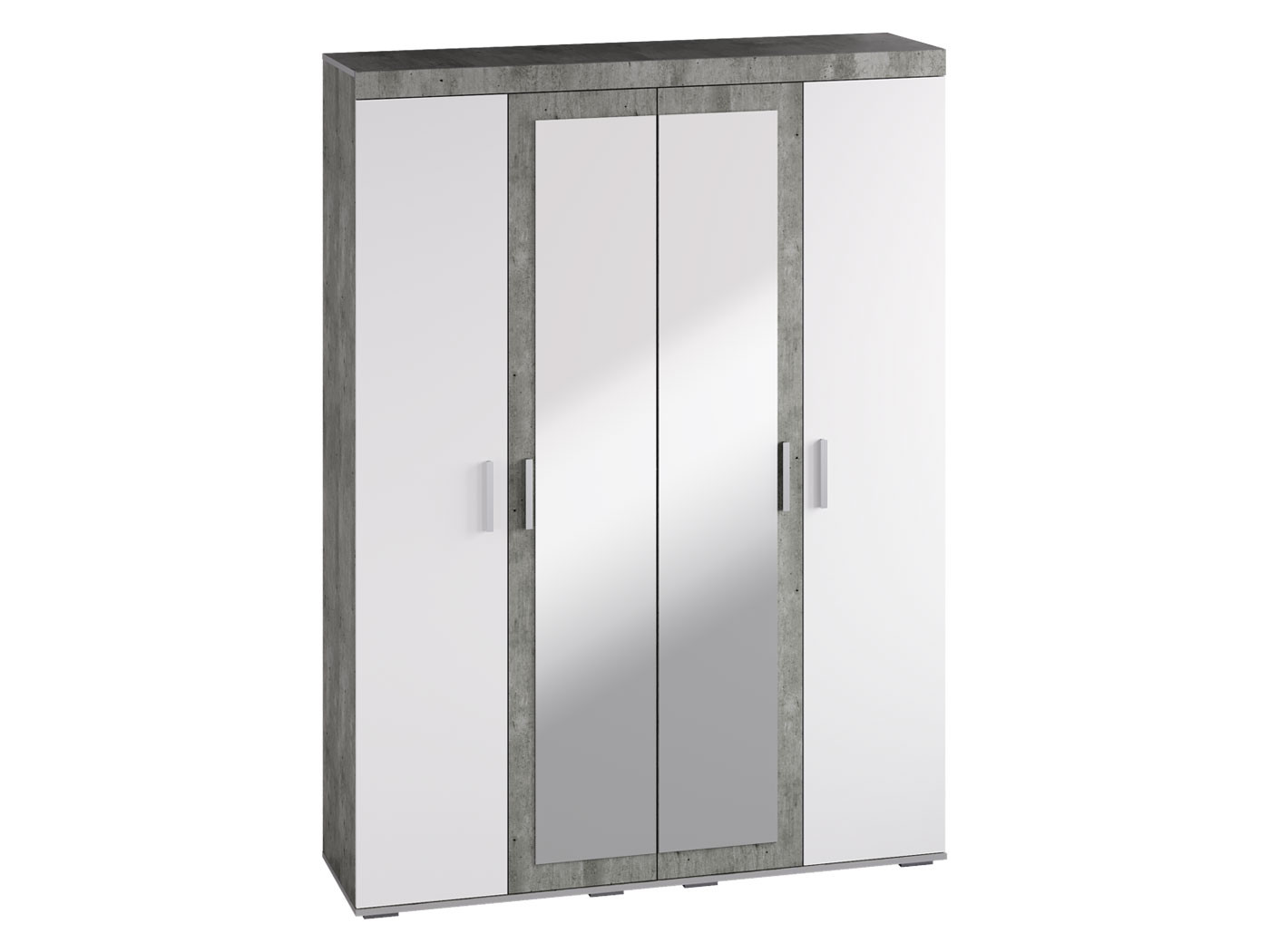 Распашной шкаф  Инстайл Бетон / Белый, Без дополнительных полок
