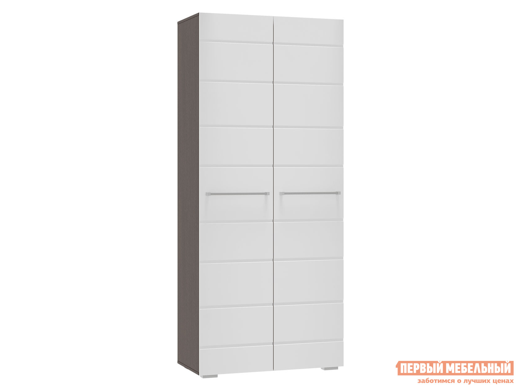 Распашной шкаф  Милан Венге / Белый глянец, 456 мм