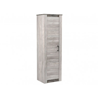 Распашной шкаф  Пенал высокий Денвер Риббек серый / Камень темный, Без дополнительных полок, Высота 2194 мм