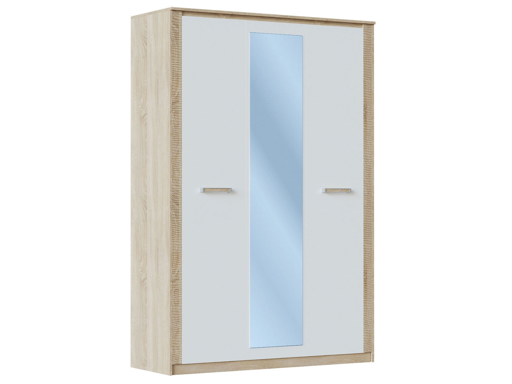 шкаф для одежды трехстворчатый с зеркалом белый
