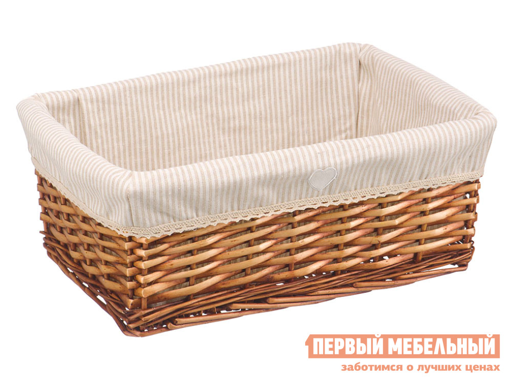 

Корзина для хранения Полосочка Ивовая лоза / Полосочка, ткань, Бежевый, Полосочка Ивовая лоза / Полосочка, ткань, L