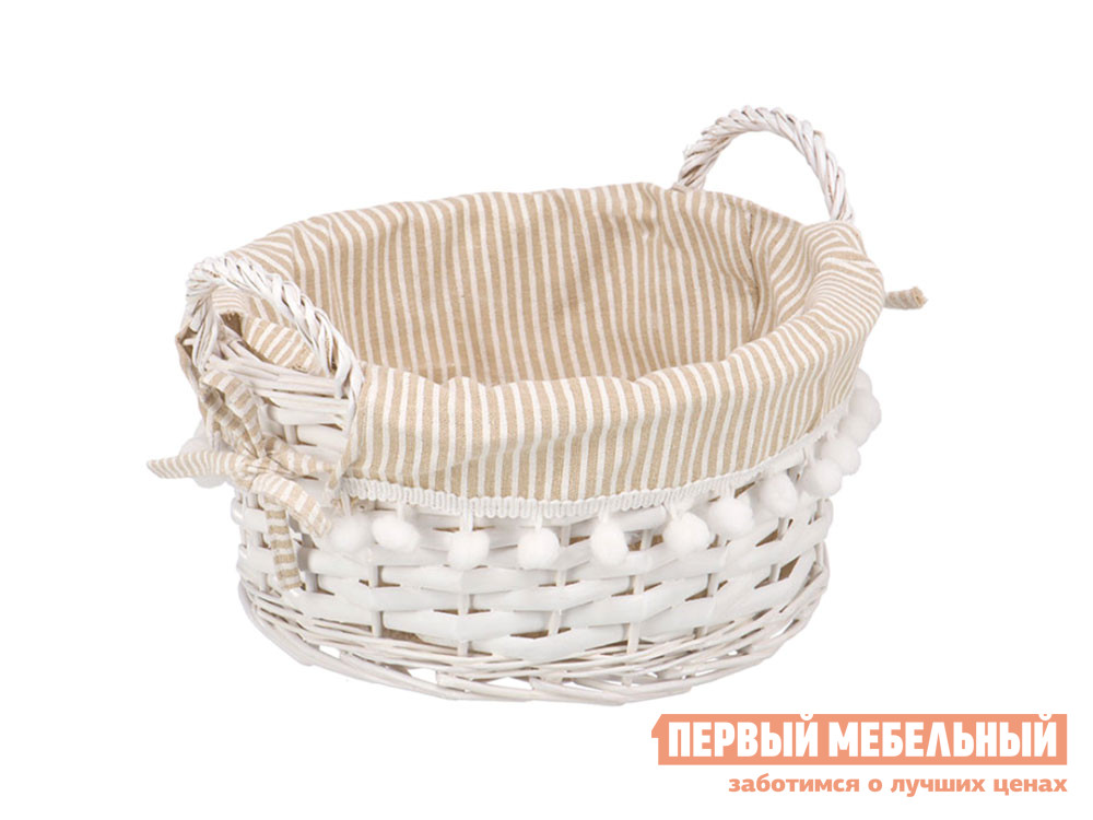 

Корзина для хранения Колокольчик Ивовая лоза / Полосы, ткань, Белый, Колокольчик Ивовая лоза / Полосы, ткань