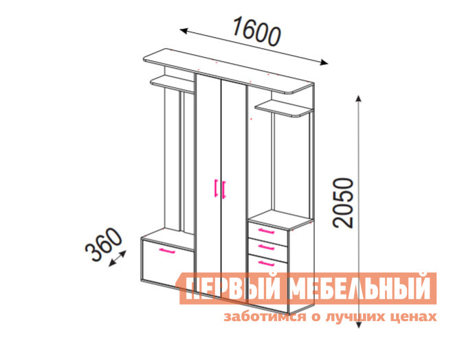 

Прихожая Витра Тип 2 Венге Цаво / Дуб Белфорт, С жестким сиденьем, Темное-светлое дерево, Витра Тип 2 Венге Цаво / Дуб Белфорт, С жестким сиденьем
