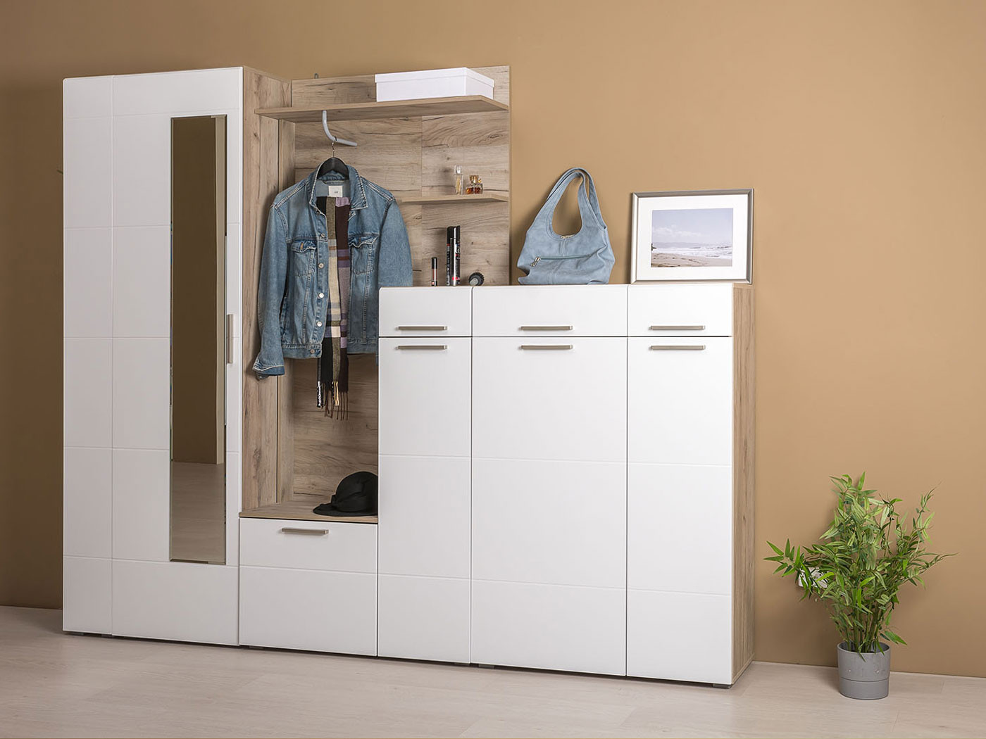 

Прихожая Лайн Дуб Крафт серый / Белый глянец, Лайн Дуб Крафт серый / Белый глянец