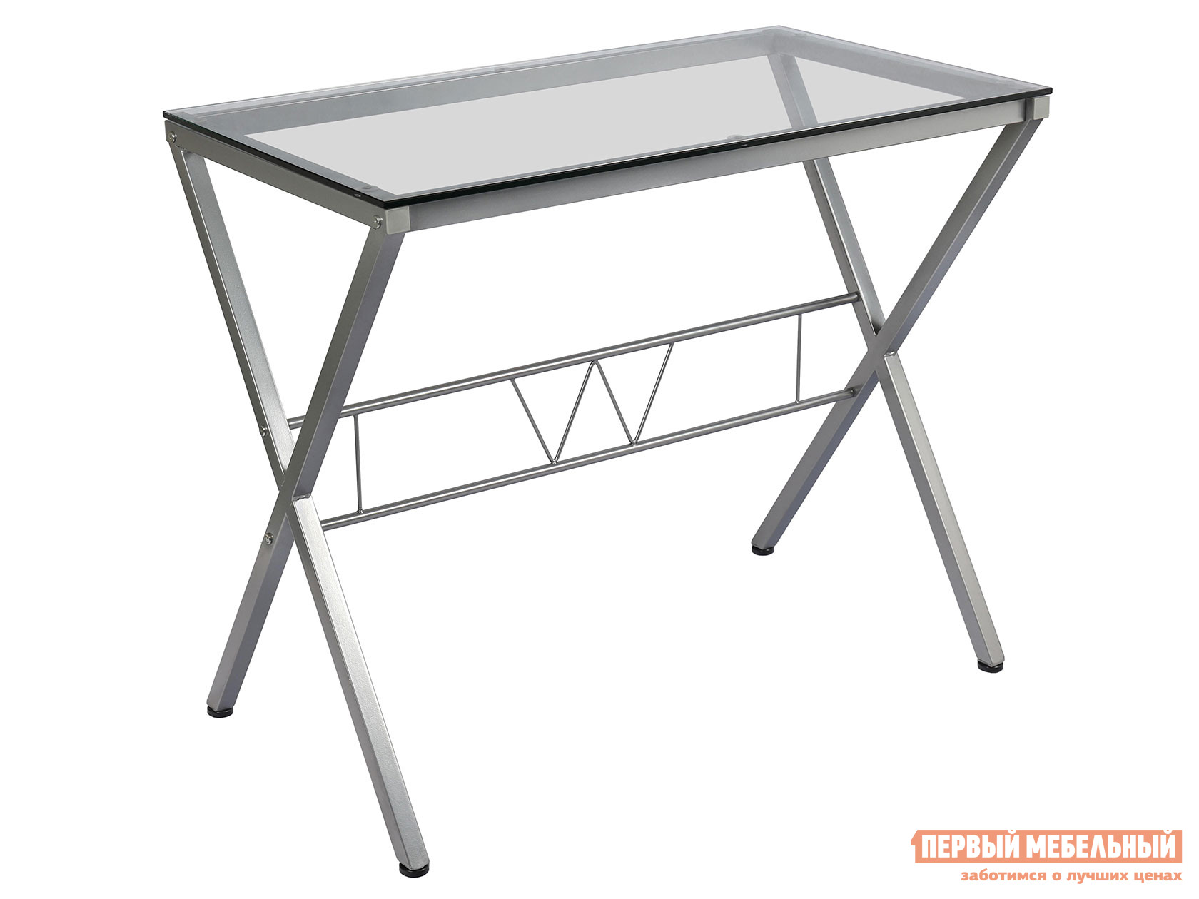 Письменный стол  GD-03 Серый, металл / Стекло прозрачное