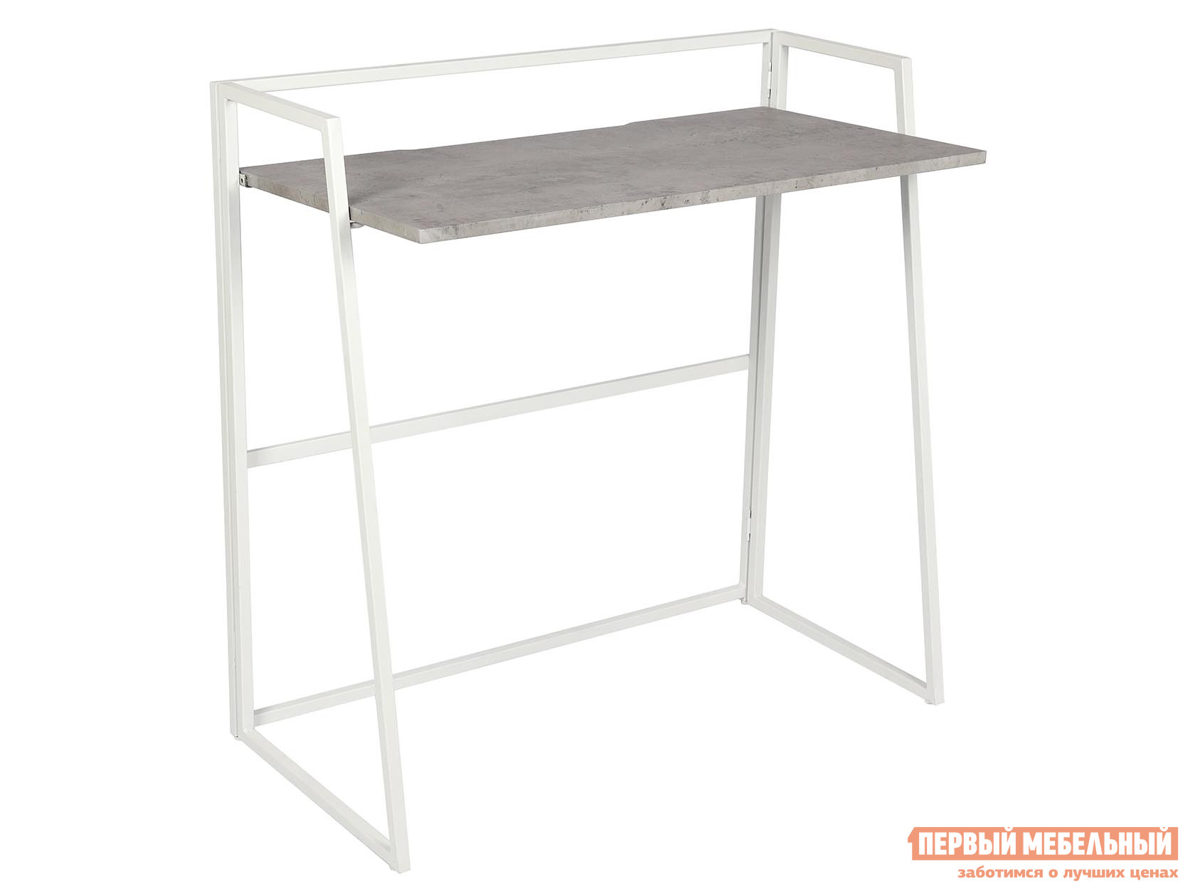 Письменный стол  WD-11 Серый бетон / Белый, металл