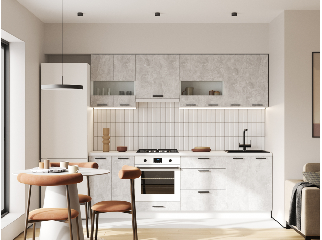 Кухонный гарнитур Модус 240 см со стеклом