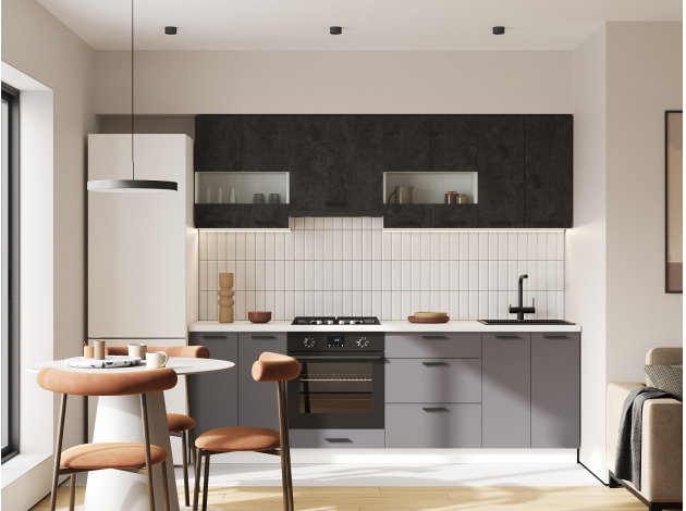 Кухонный гарнитур Модус 240 см со стеклом