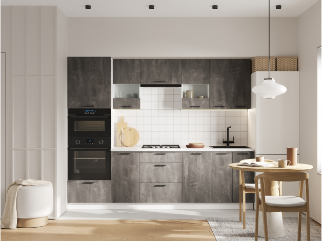 Кухонный гарнитур Модус 260 см со стеклом