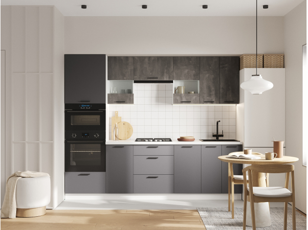 Кухонный гарнитур Модус 260 см со стеклом