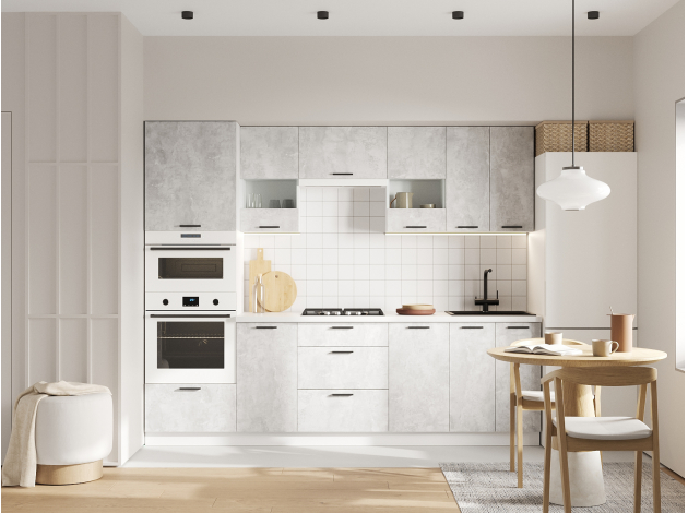 Кухонный гарнитур Модус 260 см со стеклом