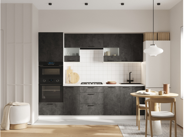 Кухонный гарнитур Модус 260 см со стеклом