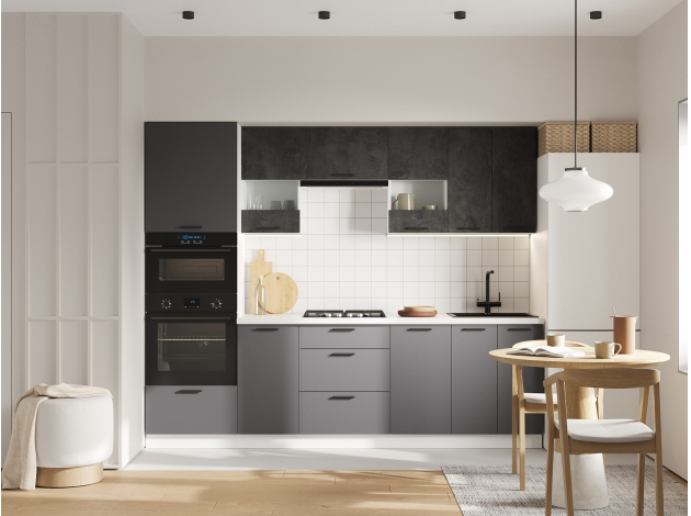 Кухонный гарнитур Модус 260 см со стеклом