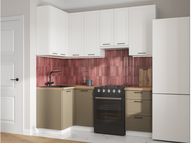 Высокий кухонный гарнитур Вектор 210х100 см