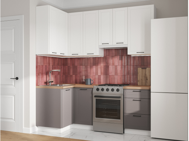 Высокий кухонный гарнитур Вектор 210х100 см