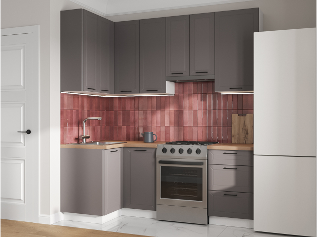 Высокий кухонный гарнитур Вектор 210х100 см