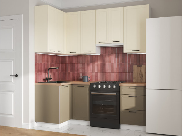 Высокий кухонный гарнитур Вектор 210х100 см