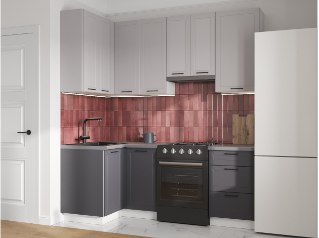 Высокий кухонный гарнитур Вектор 210х100 см