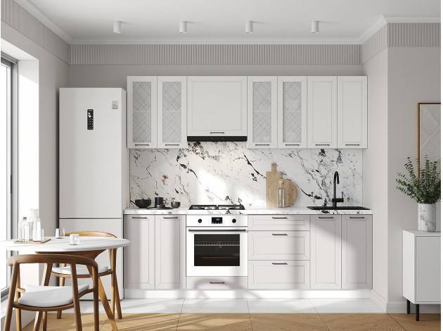 Кухонный гарнитур Вектор 240 см со стеклом