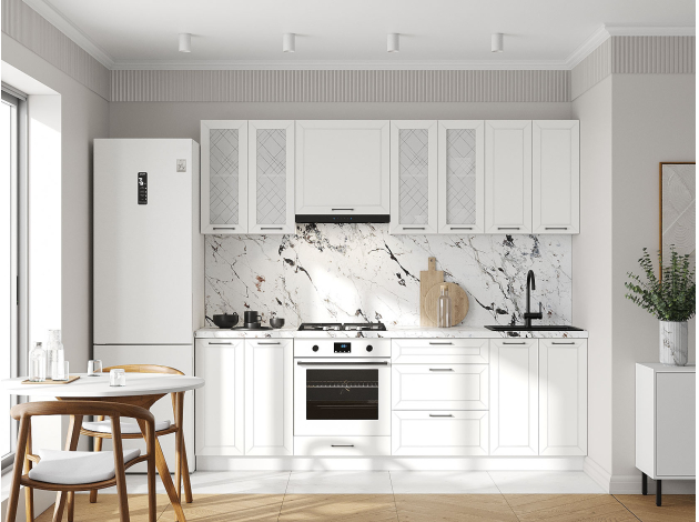 Кухонный гарнитур Вектор 240 см со стеклом