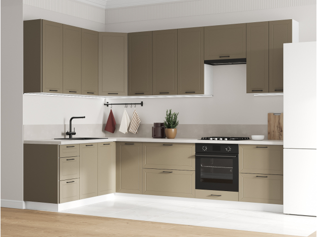 Высокий кухонный гарнитур Вектор 300х180 см