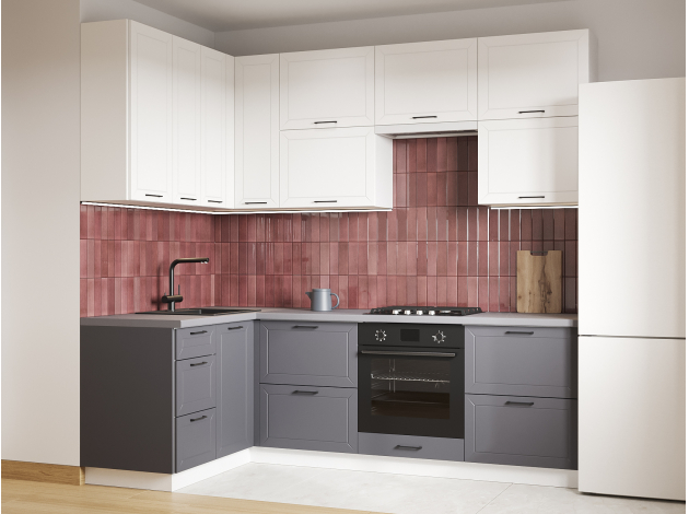 Высокий кухонный гарнитур Вектор 240х140 см