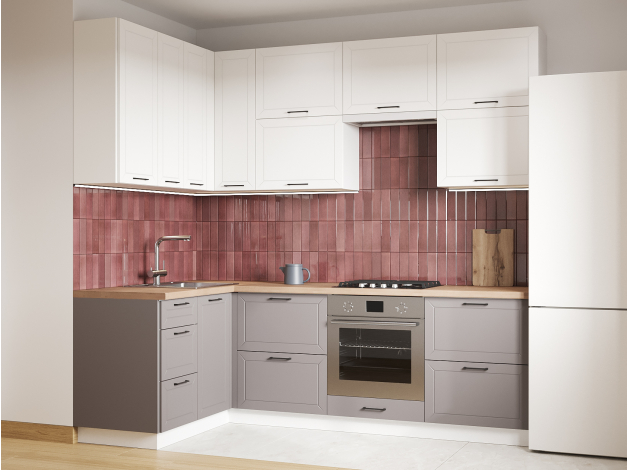 Высокий кухонный гарнитур Вектор 240х140 см