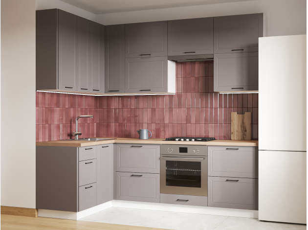 Высокий кухонный гарнитур Вектор 240х140 см