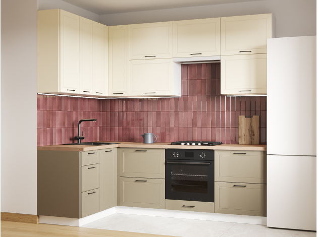 Высокий кухонный гарнитур Вектор 240х140 см