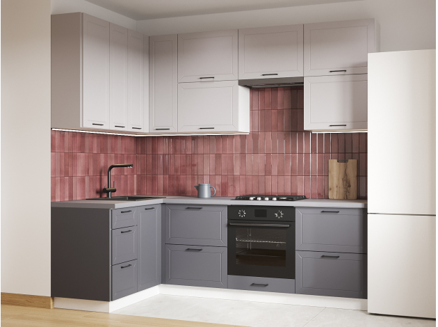 Высокий кухонный гарнитур Вектор 240х140 см