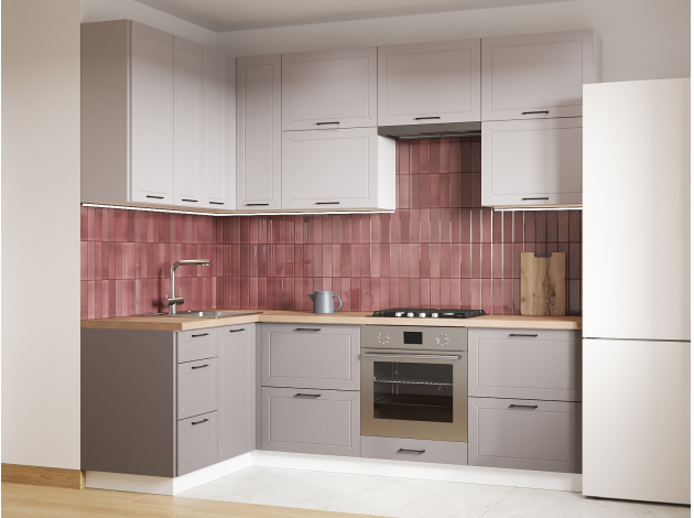 Высокий кухонный гарнитур Вектор 240х140 см