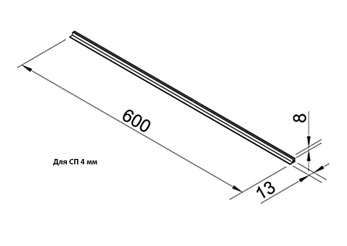 Планка ТД 21 Век Планка для стеновой панели 4/6 мм угловая