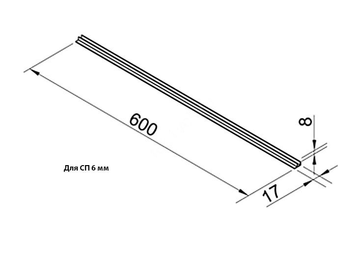 Планка ТД 21 Век Планка для стеновой панели 4/6 мм угловая