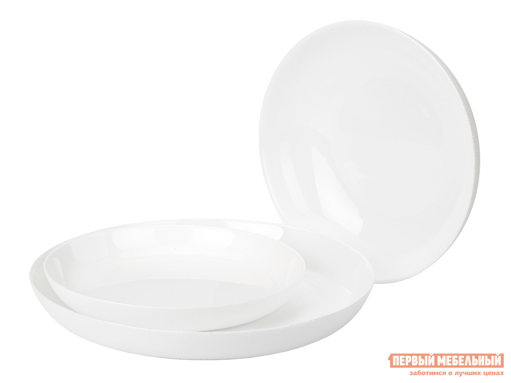 Комплект столовой посуды  Лайнз 18 предметов Белый