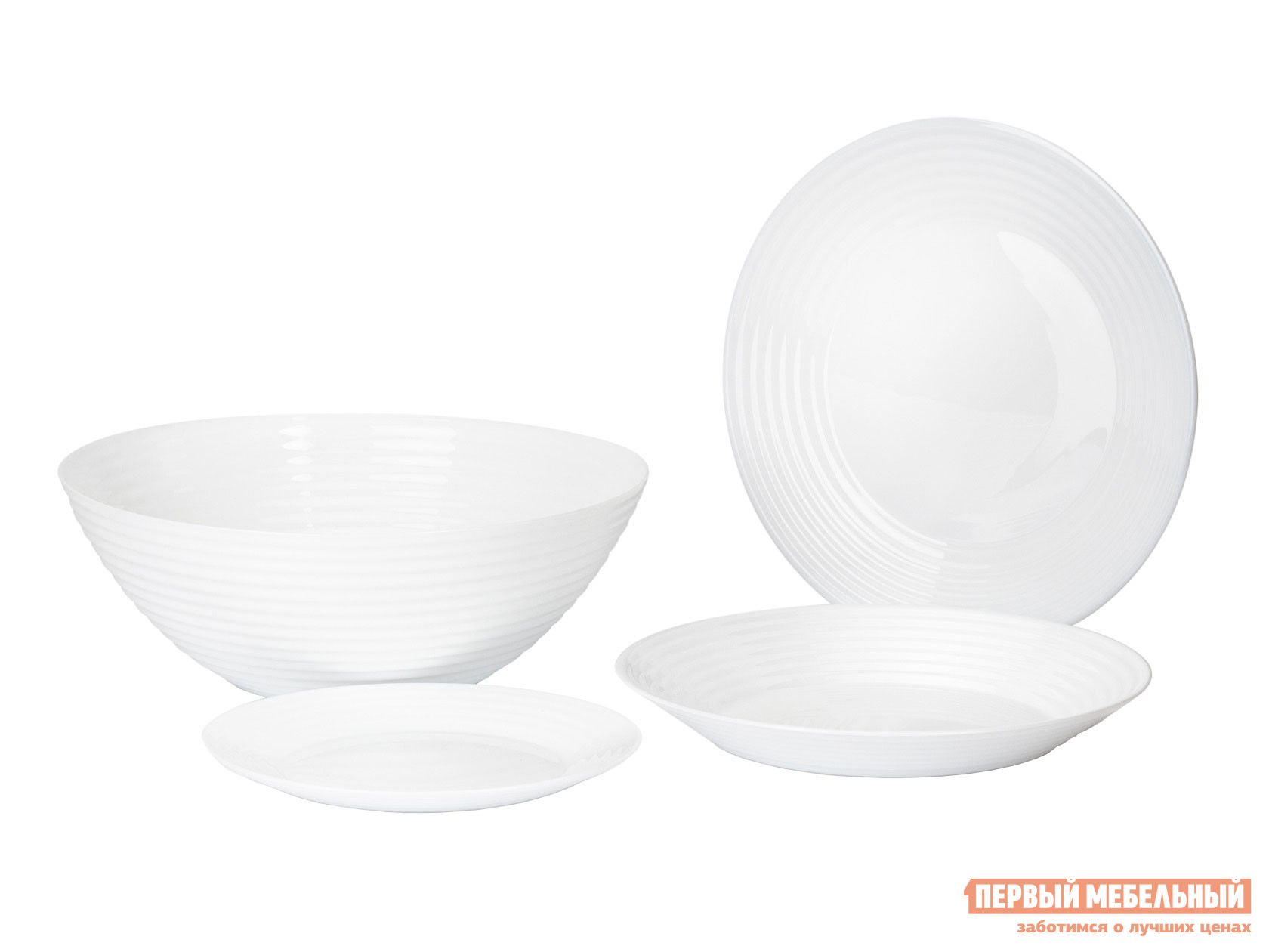 Комплект столовой посуды  Арена 19 предметов Белый