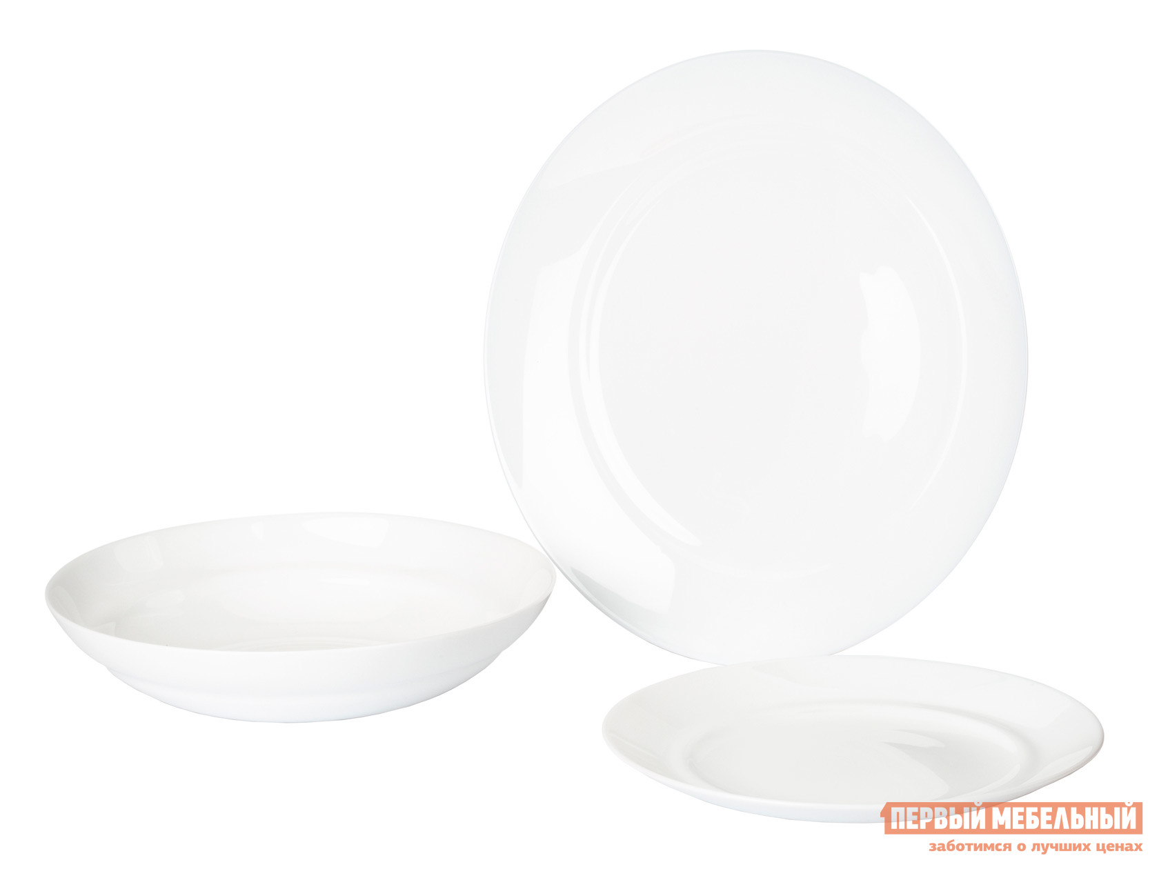 Комплект столовой посуды  Алекси 18 предметов Белый