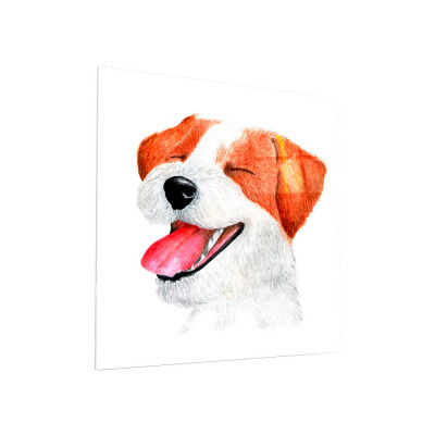Картина  Веселая собака Стекло