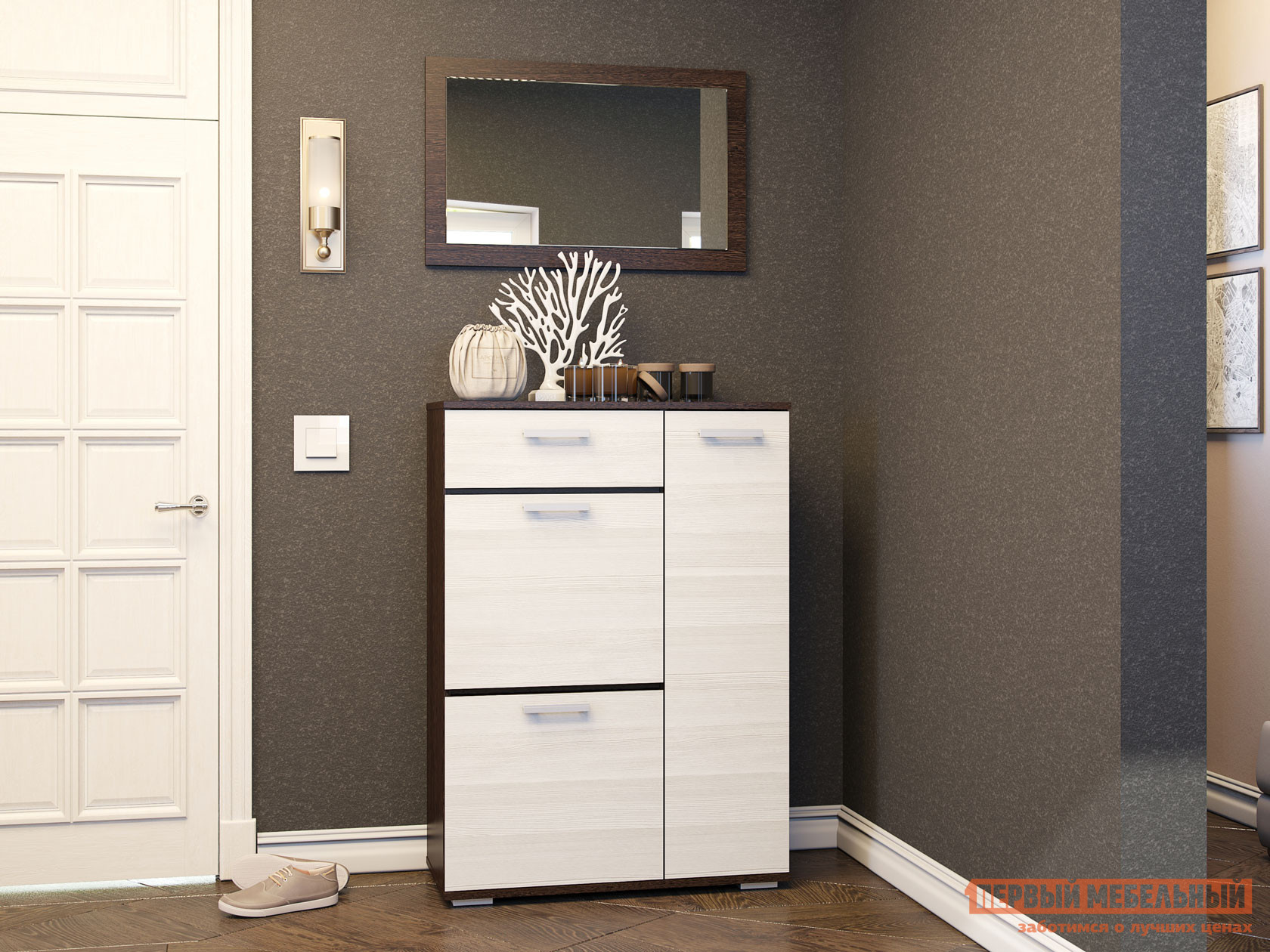 Настенное зеркало  Ника ТВ800 Венге / Лоредо