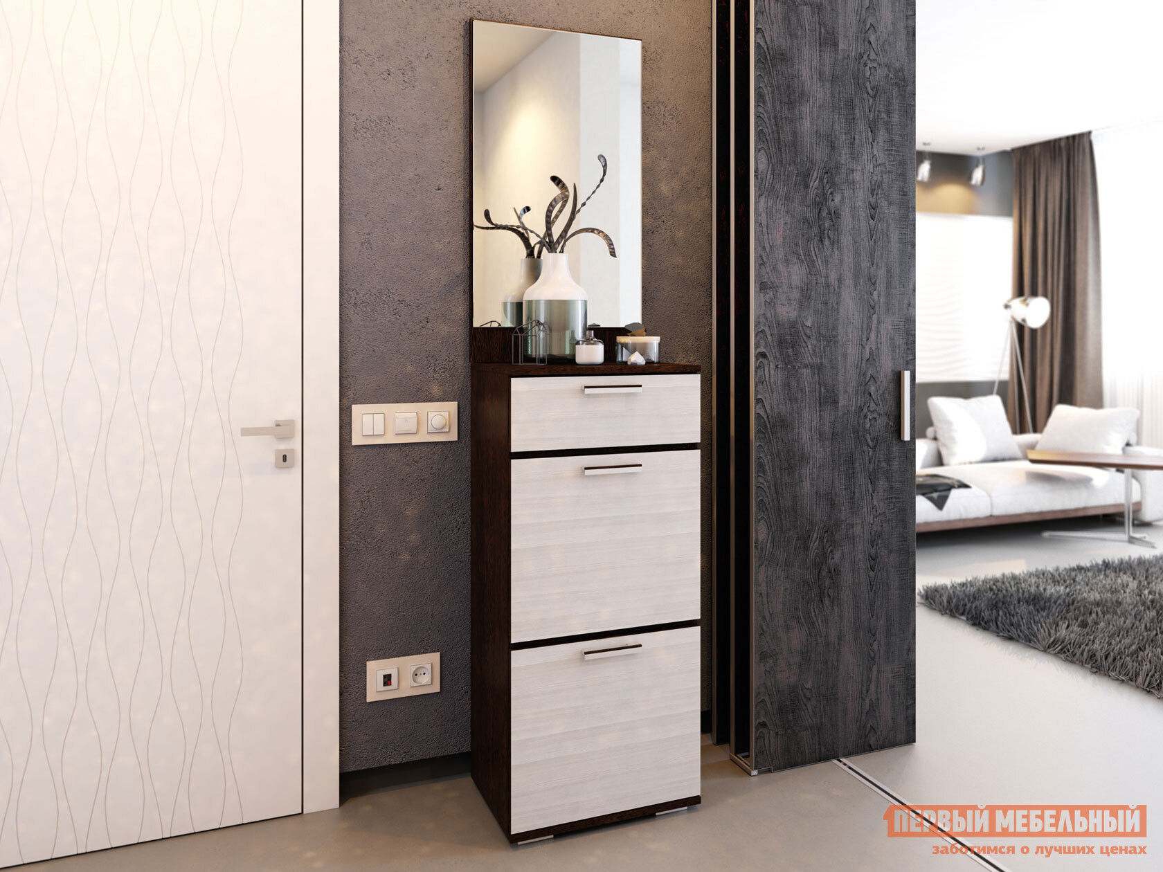 Настенное зеркало  Ника ТВ500 Венге