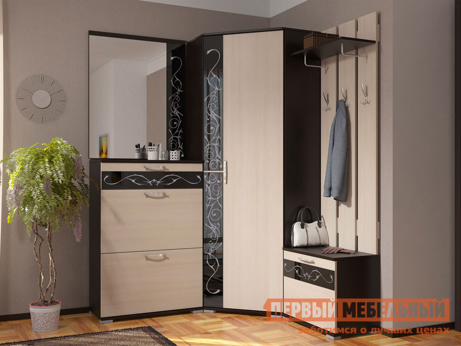 Настенное зеркало  Юнона Венге / Дуб Молочный