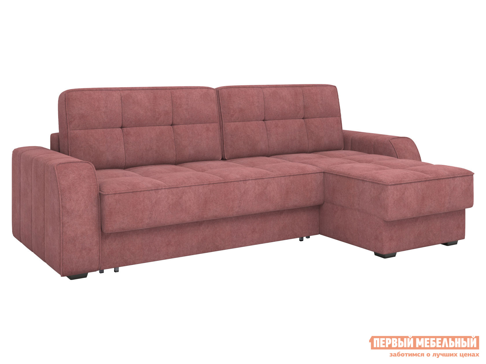 Угловой диван  Хаммер Красно-коричневый, велюр