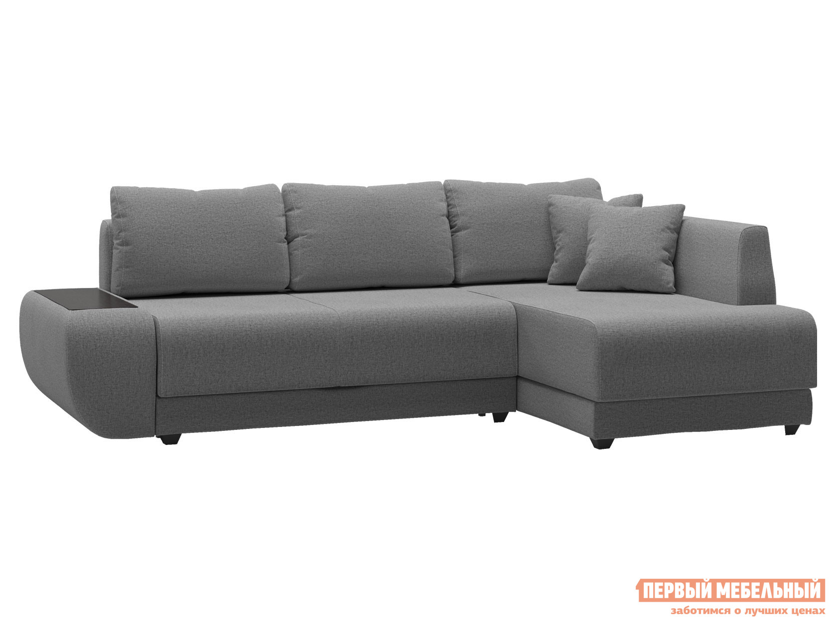 Угловой диван  Консул Серый, рогожка, Правый