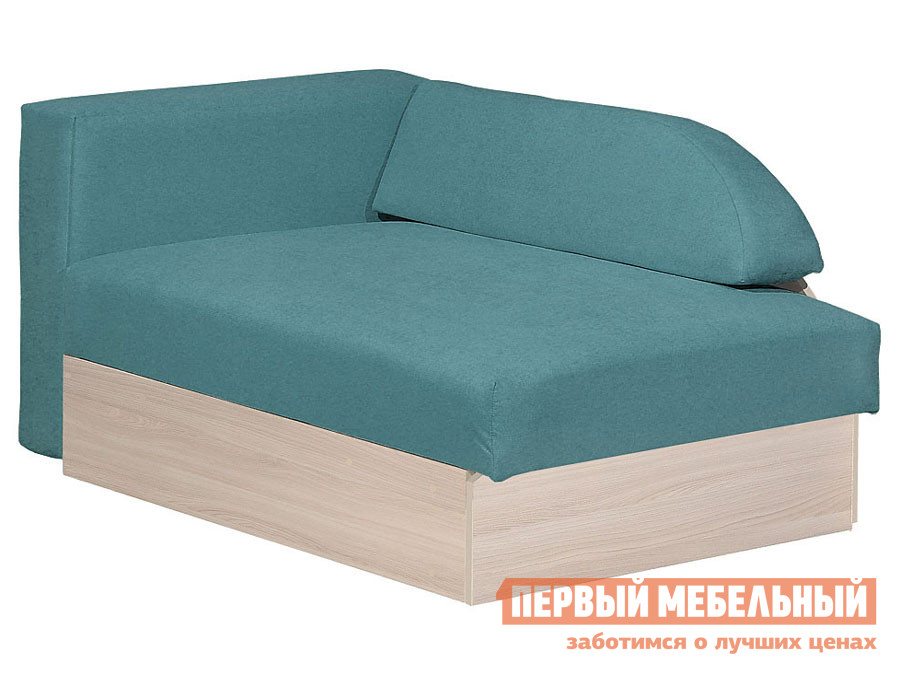 Прямой диван  Доминго Аквамарин, микровелюр, Левая