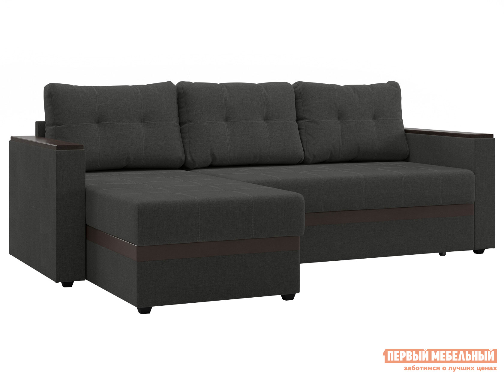 Угловой диван  Атлантик Серый, рогожка