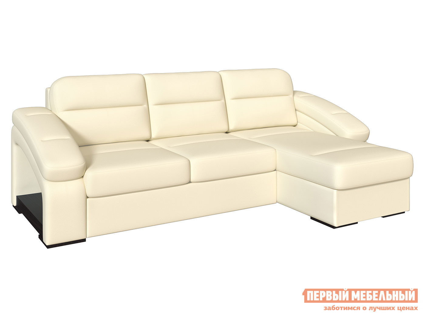 Угловой диван  Рокси Молочный, экокожа
