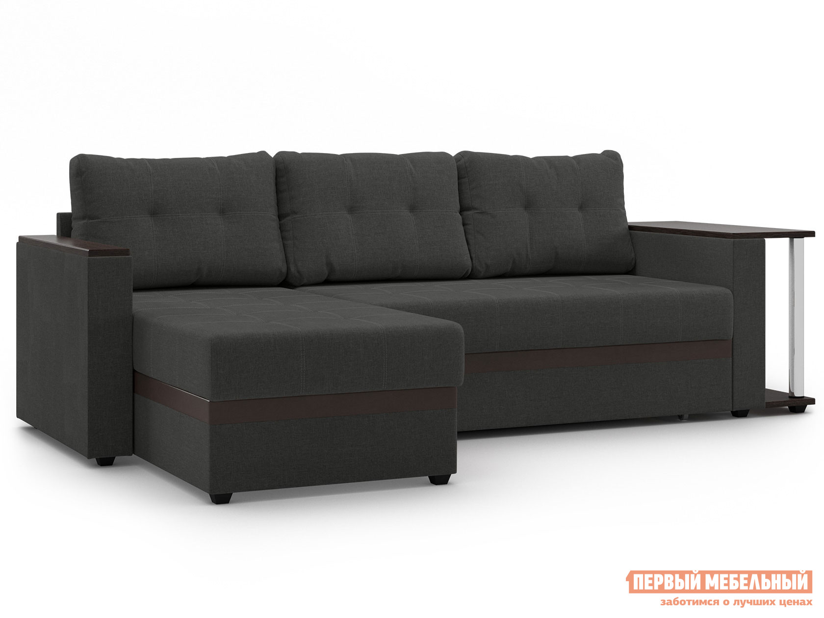 Угловой диван  Атланта Серый, рогожка