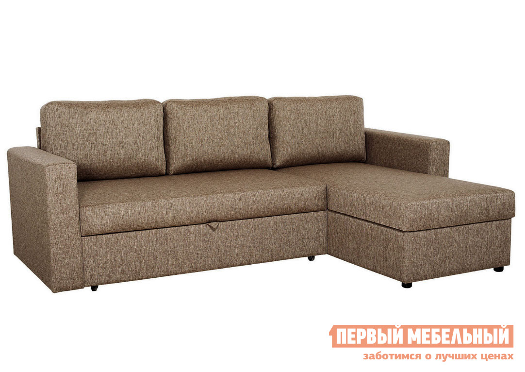 Угловой диван  Фишер Медово-коричневый, рогожка