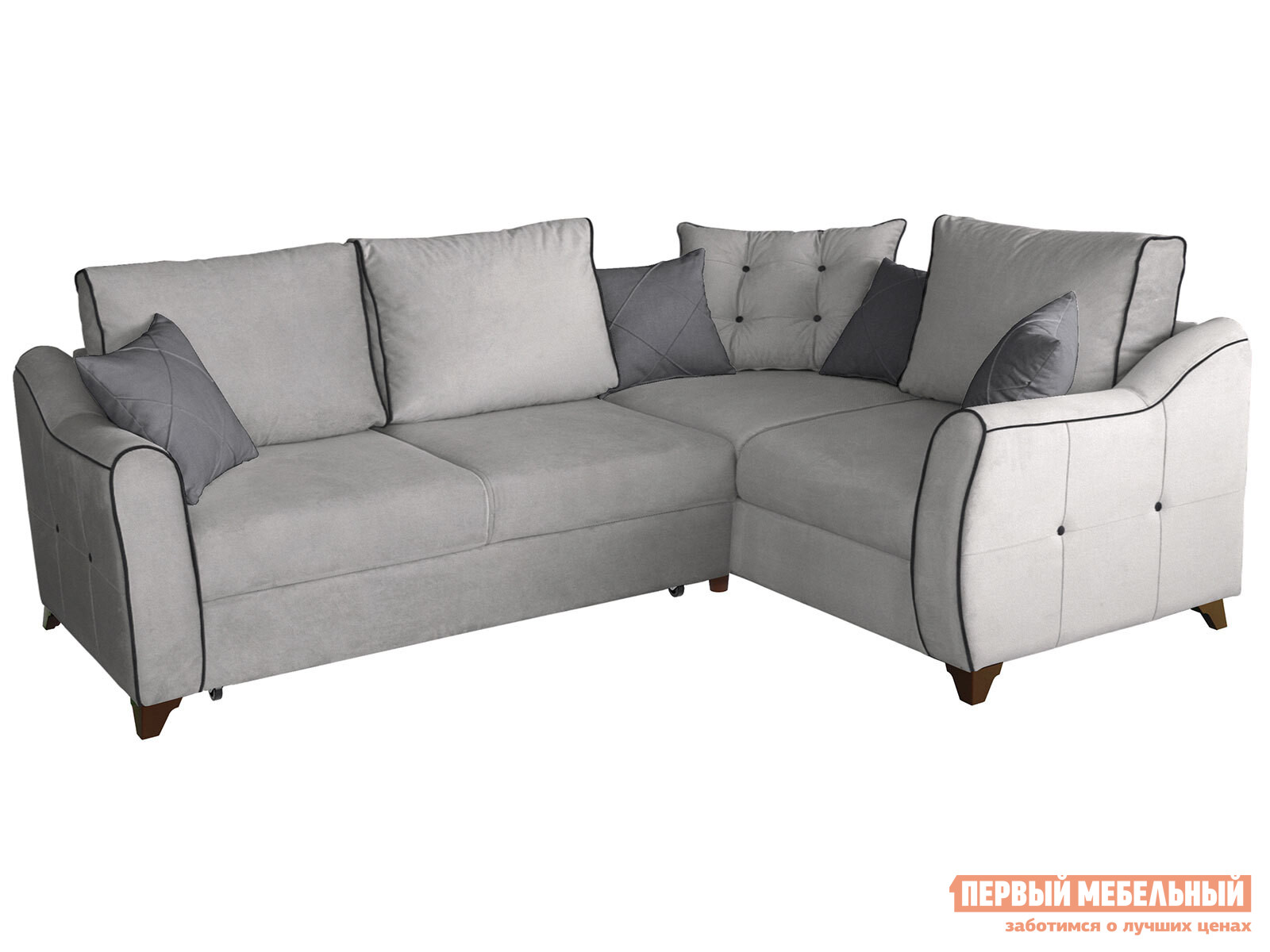 Угловой диван  Френсис угловой Серебро / Графит, велюр