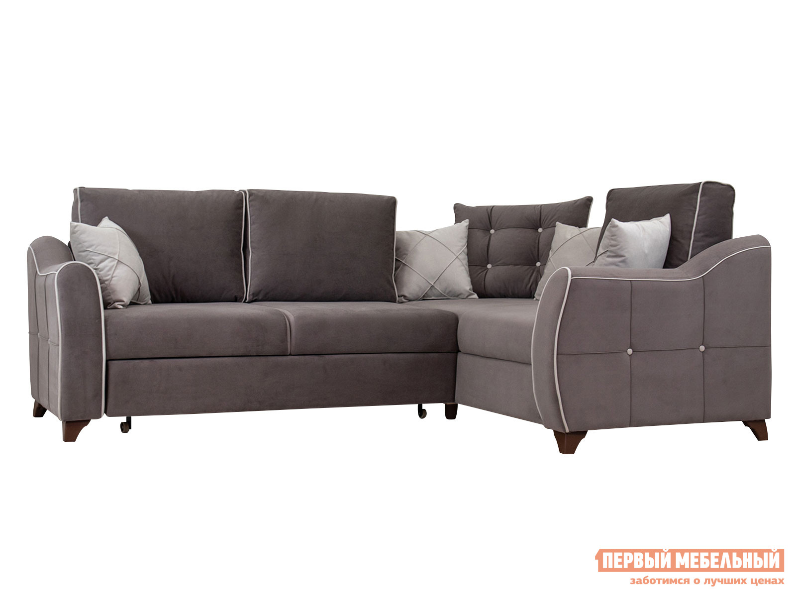 Угловой диван  Френсис Мокко / Крем, велюр