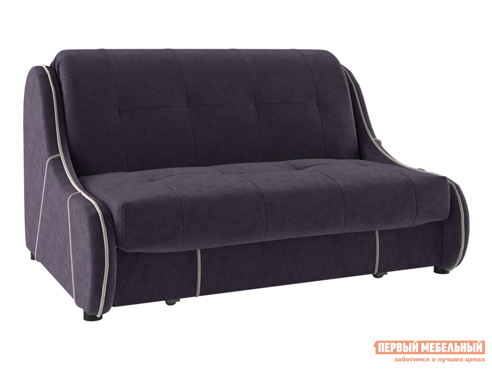 Прямой диван  Диван Кельвин Люкс Бургунди, флок, 160х210 см